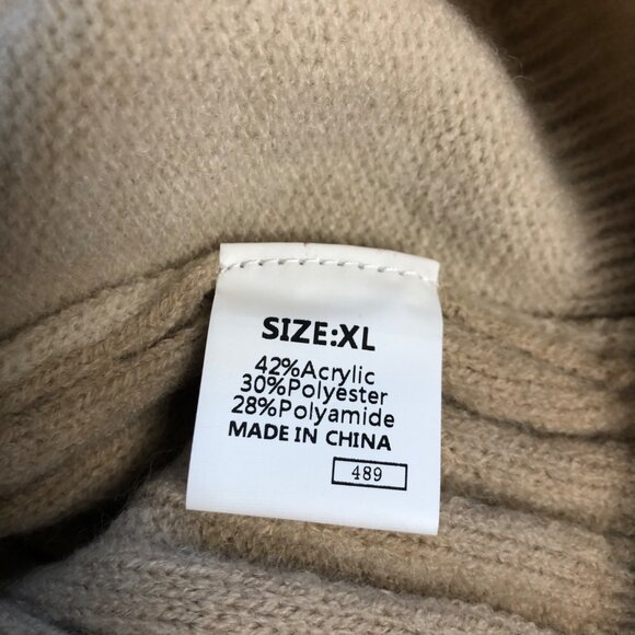 Neutral Colorblock Cable Knit Sweater Womens Size XL Drop Shoulder Sleeve NEW - Picture 7 of 10